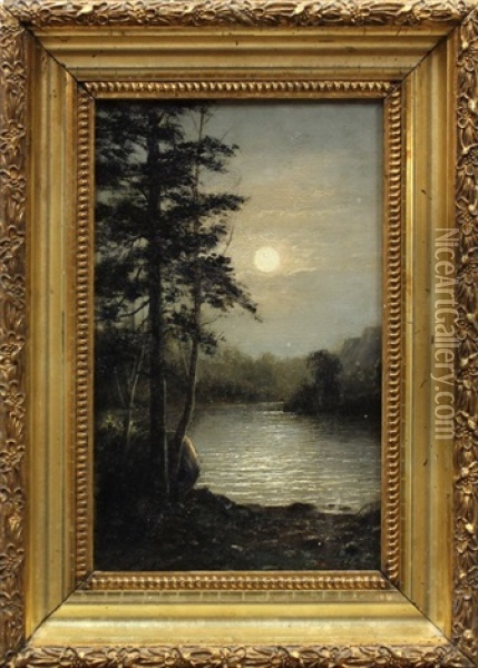 Moonlight Nocturne Oil Painting - Samuel Gideon