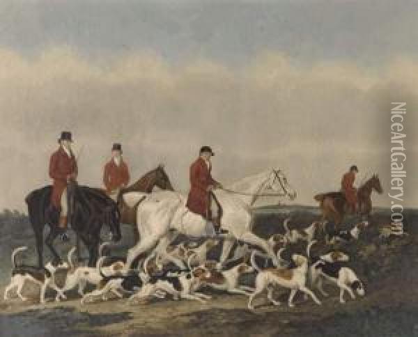 The Earl Of Derby's Stag Hounds Oil Painting - Richard Woodman
