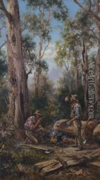 The Woodcutters Oil Painting - James Alfred Turner