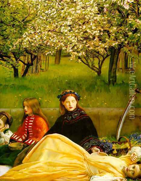 Apple Blossoms (Spring) - detail I Oil Painting - Sir John Everett Millais