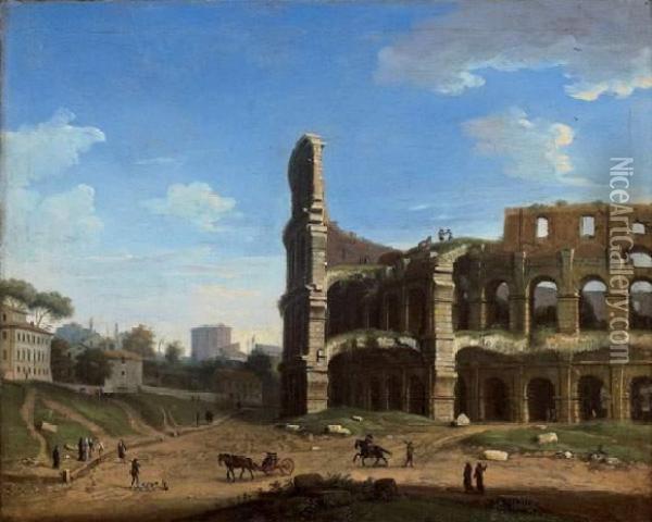 Vue Du Colisee A Rome Oil Painting - (circle of) Wittel, Gaspar van (Vanvitelli)