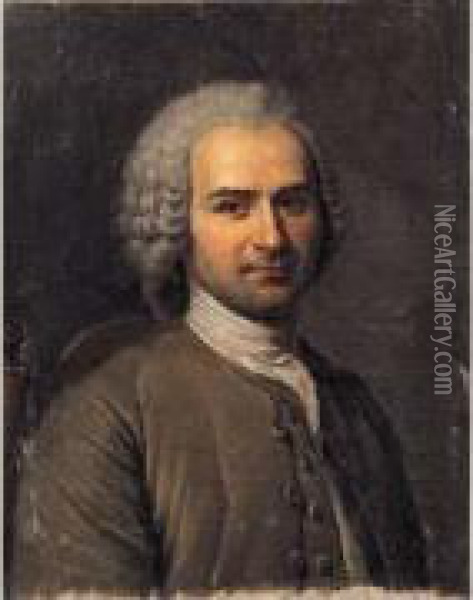 Portrait De Jean-jacques Rousseau Oil Painting - Guillaume Voiriot