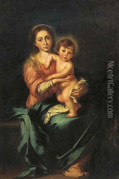 Madonna and Child after 1638 Oil Painting - Bartolome Esteban Murillo