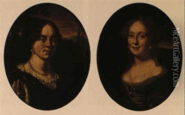 Portraits Of Maria And Agatha Van Heemskerck Oil Painting - Jan Van Mieris