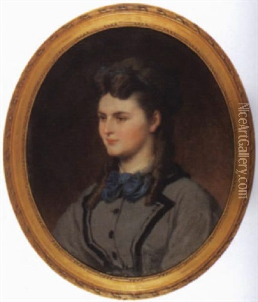 Portrat Einer Jungen Frau Oil Painting - Emile Bourcart