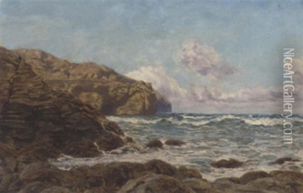 St. Agnes, Cornwall Oil Painting - John Brett