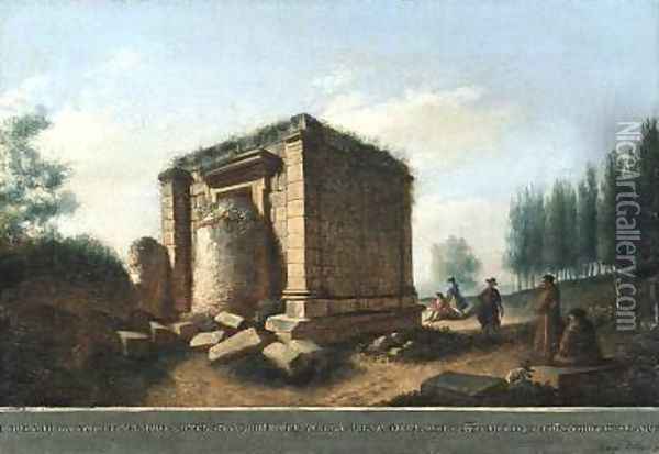 Ancient Temple Oil Painting - Luigi Mayer