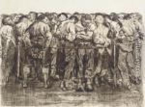 Die Gefangenen, Plate Vii From Bauernkrieg Oil Painting - Kathe Kollwitz
