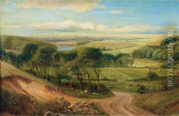 Extensive Landscape Oil Painting - Nordahl (Peter Frederik N.) Grove