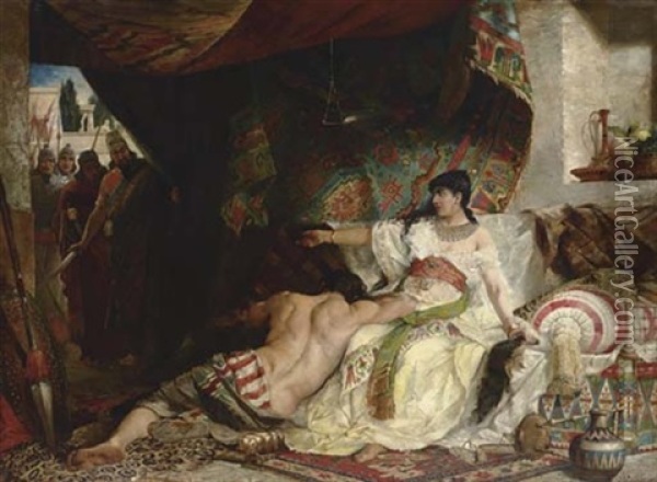 Samson And Delilah Oil Painting - Karel Pavlik