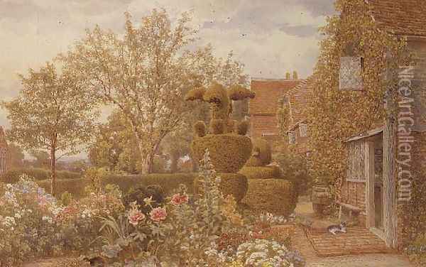 At West Horsley Surrey Oil Painting - Thomas H. Hunn