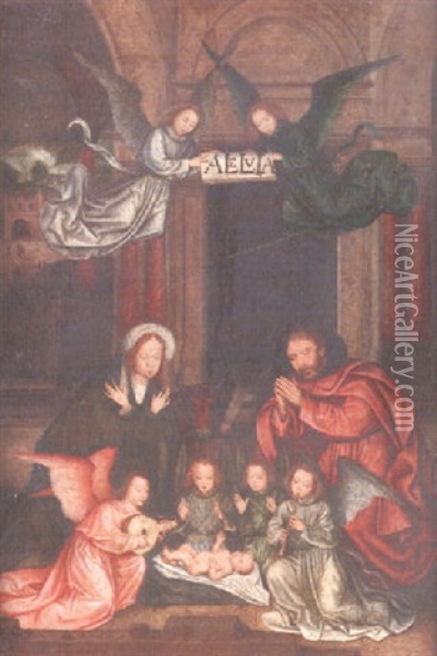 Die Geburt Christi Oil Painting - Quentin Massys the Elder