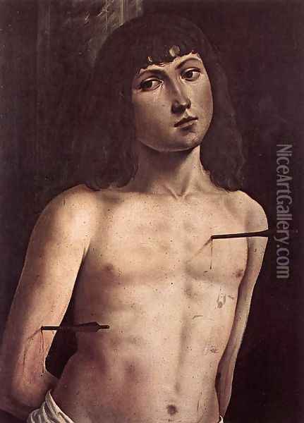 St Sebastian 1490-91 Oil Painting - Lorenzo Costa