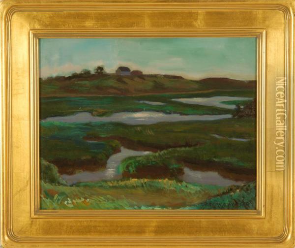 Late Spring Marsh Scape Oil Painting - Joseph Marie Husson