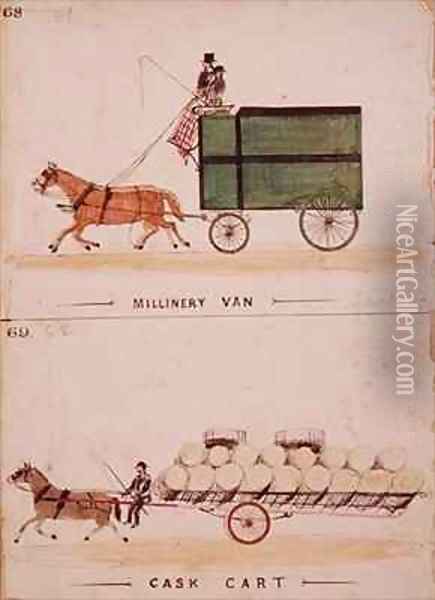 The Millinery Van and the Cask Cart Oil Painting - William Francis Freelove