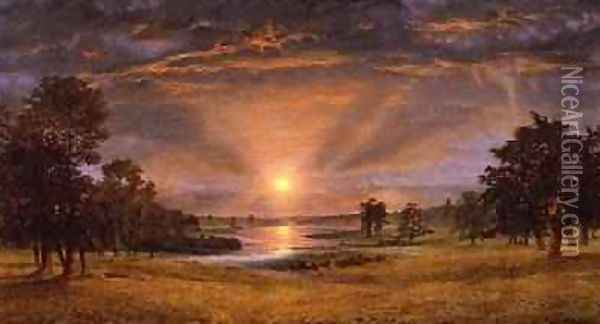 Evening 1870 Oil Painting - Andrew MacCallum