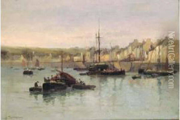 Vue D'un Port Oil Painting - Louis Timmermans