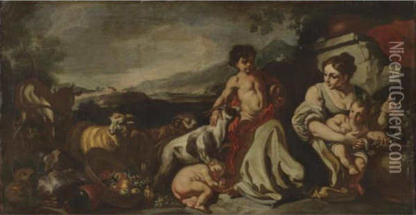 An Allegory Of Summer Oil Painting - Francesco Solimena