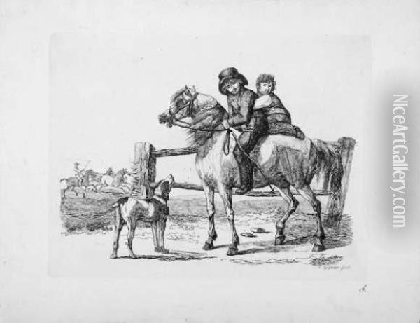 Verschiedene Pferdedarstellungen Oil Painting - Johann Conrad Gessner