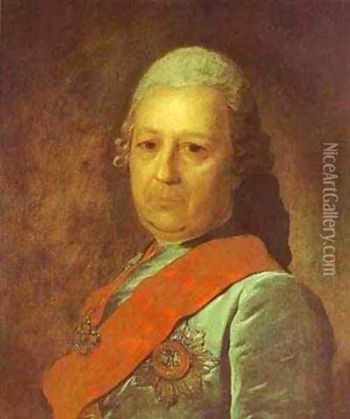 Portrait Of A M Obreskov 1777 Oil Painting - Fedor Rokotov