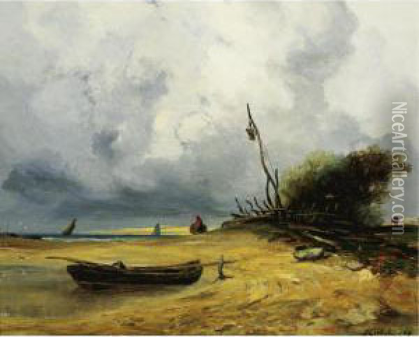Windy Day Oil Painting - Jules Michelin