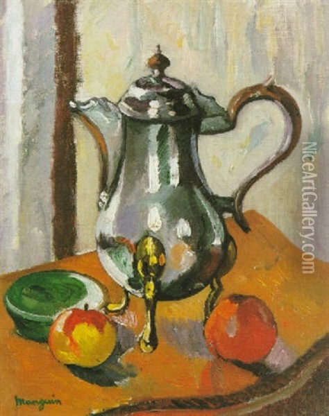 Cafetiere Tripode Et Pommes Oil Painting - Henri Charles Manguin