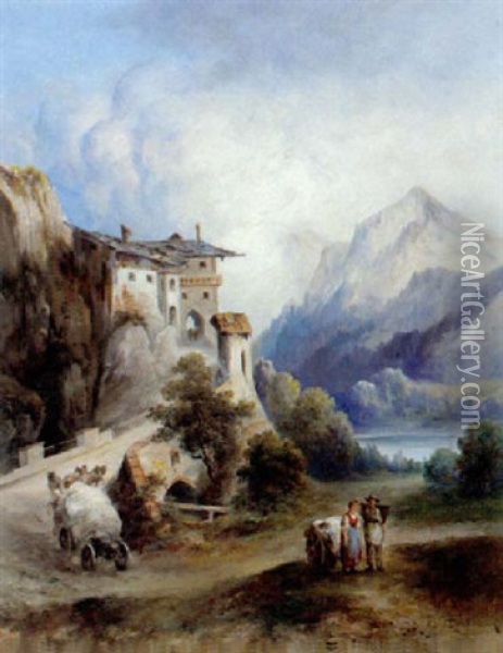 Motiv Aus Tirol (?) Oil Painting - Emil Barbarini