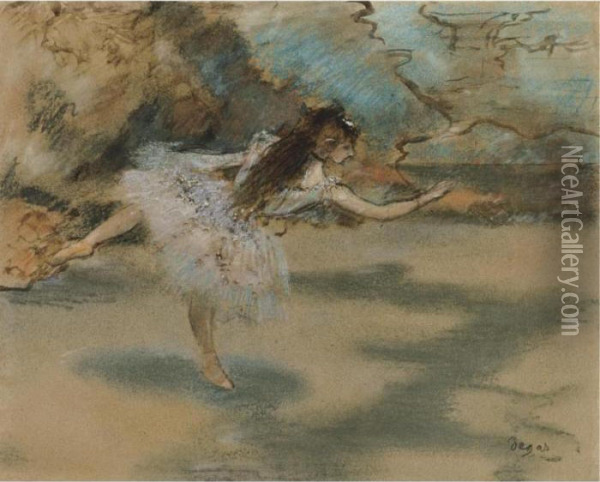 Danseuse Sur Une Pointe Oil Painting - Edgar Degas