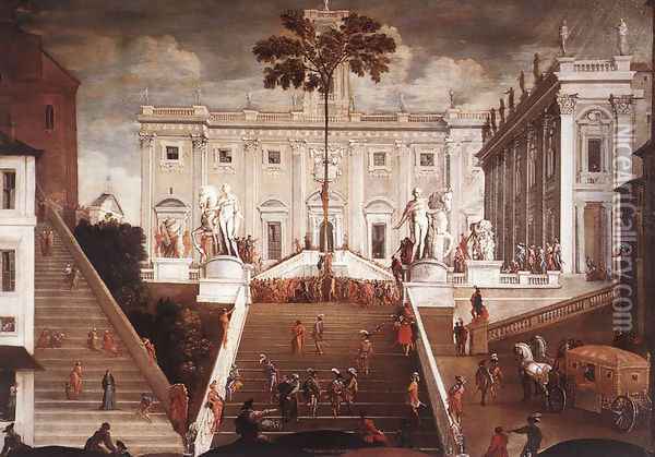 Competition On The Capitoline Hill Oil Painting - Agostino Tassi