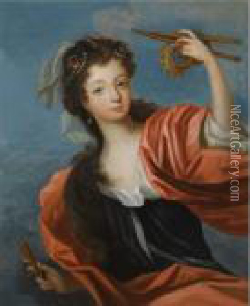 A Muse Oil Painting - Pierre Le Romain I Mignard