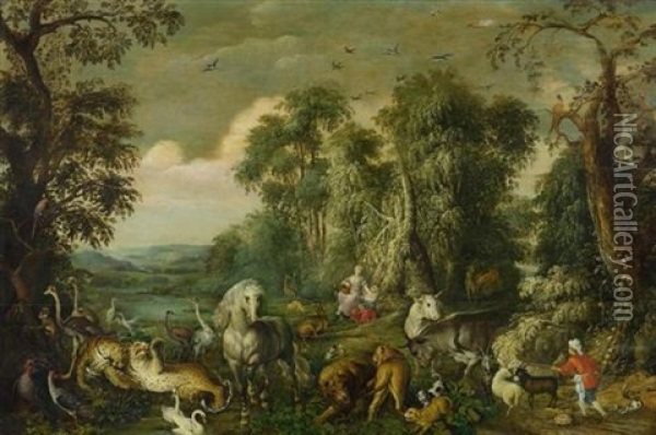 Irdische Paradieslandschaft Oil Painting - Jan Brueghel the Elder