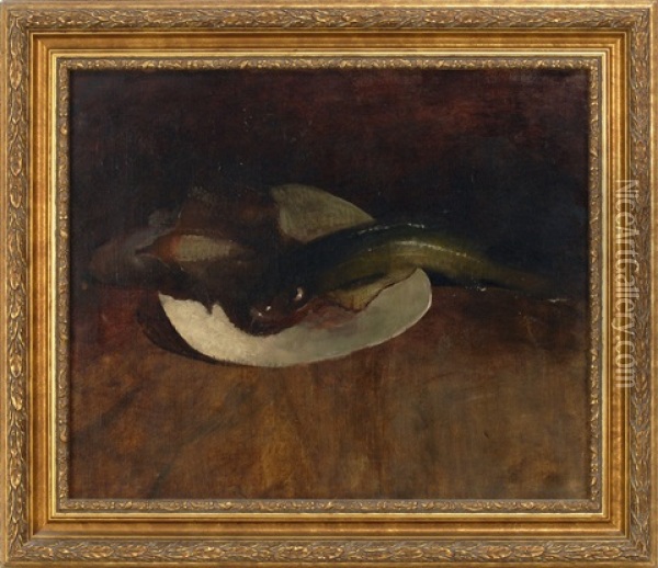 Still Life Of Fish In A Dish Oil Painting - William Merritt Chase