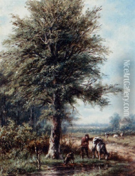 Zomer Landschap In Het Gooi Oil Painting - Lion Schulman