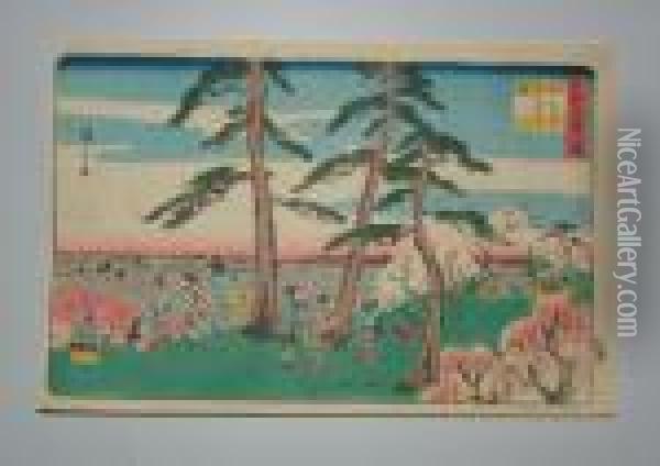Serie Edo Meisho Oil Painting - Utagawa or Ando Hiroshige