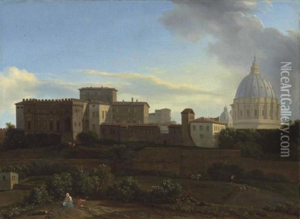 A View Of The Vatican, Rome Oil Painting - Isaac de Moucheron