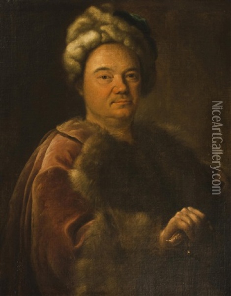Bildnis Eines Mannes Mit Fellmutze Oil Painting - Johann (Jan) Kupetzki