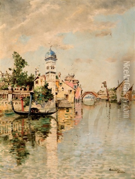 Vista De Venecia Oil Painting - Serafin Avendano