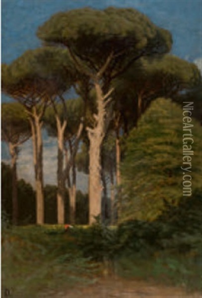 Mediterrane Landschaft Mit Pinien Oil Painting - Etienne Duval