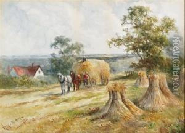 Harvest Time Oil Painting - Hugo Anton Fisher