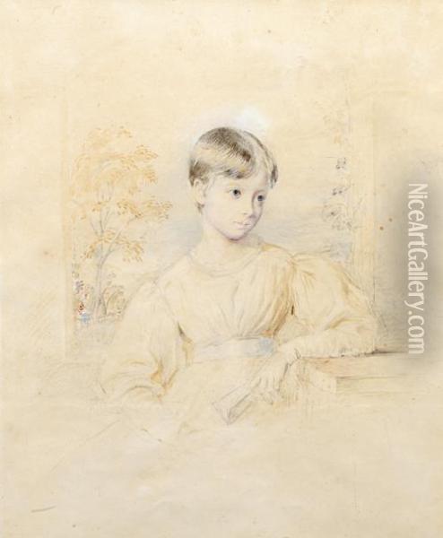 Portrait Of A Young Girl Oil Painting - George Richmond