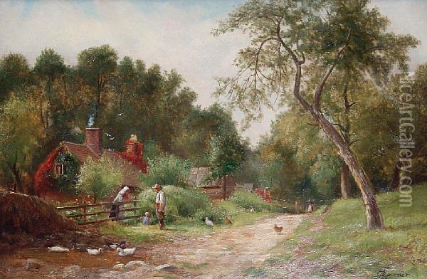 A Country Track, Arley-on-severn Oil Painting - Alfred Banner