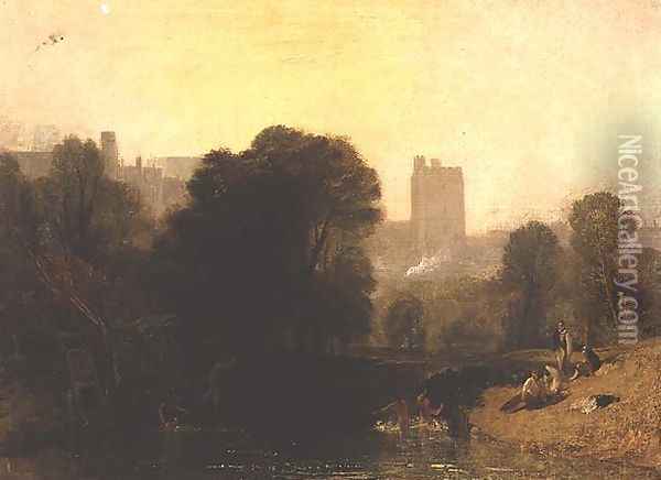 Near the Thames Lock, Windsor, c.1809 Oil Painting - Joseph Mallord William Turner