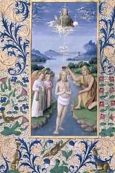 Baptism of Christ Oil Painting - Jean Colombe