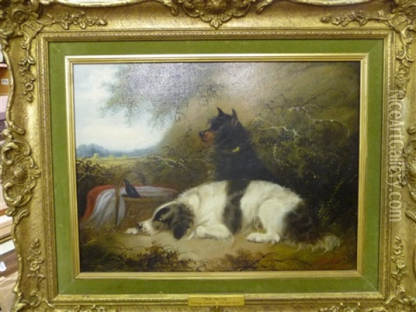 The Picnic; They Also Serve (pair) Oil Painting - Edward Armfield