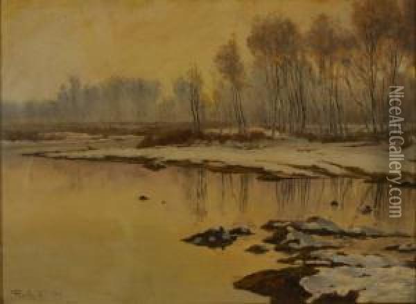 Riflessi Invernali Oil Painting - Camillo Merlo