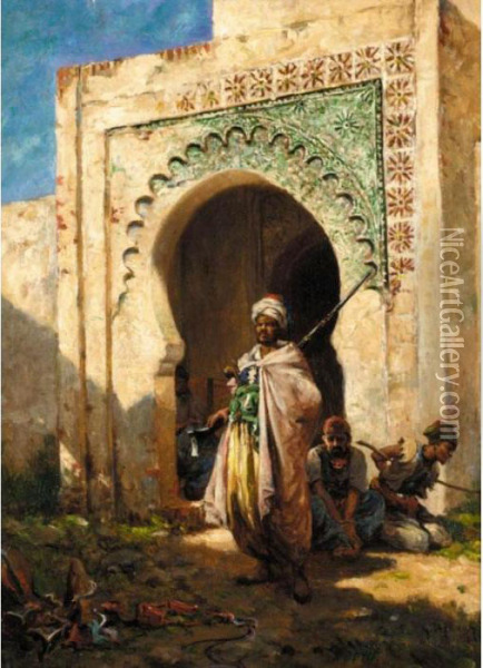 The Guard Oil Painting - Georges Philibert Charles Marionez