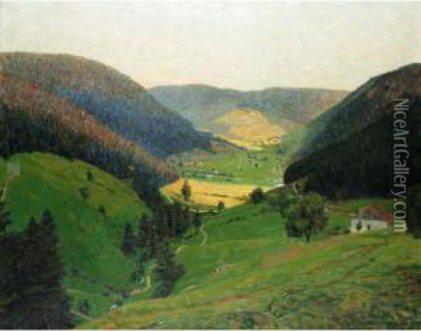 Continental Landscape Oil Painting - Auguste Michel Colle
