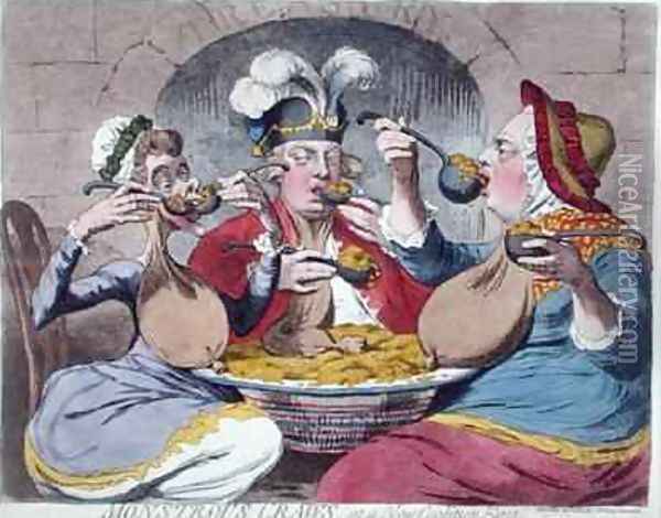 Monstrous Craws at a New Coalition Feast Oil Painting - James Gillray