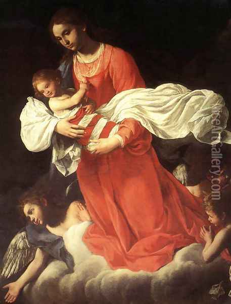 The Virgin and the Child with Angels Oil Painting - Giovanni Baglione