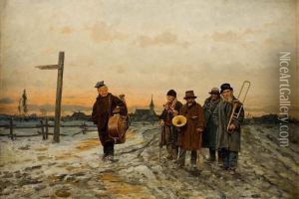 Muzykanci Oil Painting - Franciszek Streitt